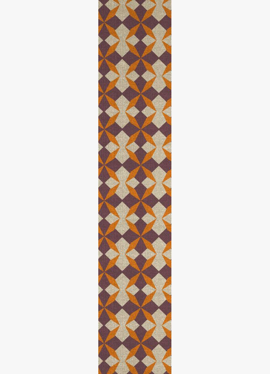 Arabesque Geometric Runner Outdoor Recycled Yarn Custom Rug by Rug Artisan