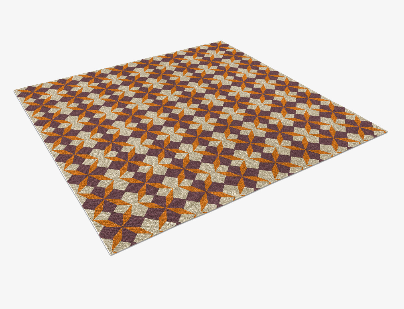 Arabesque Geometric Square Outdoor Recycled Yarn Custom Rug by Rug Artisan