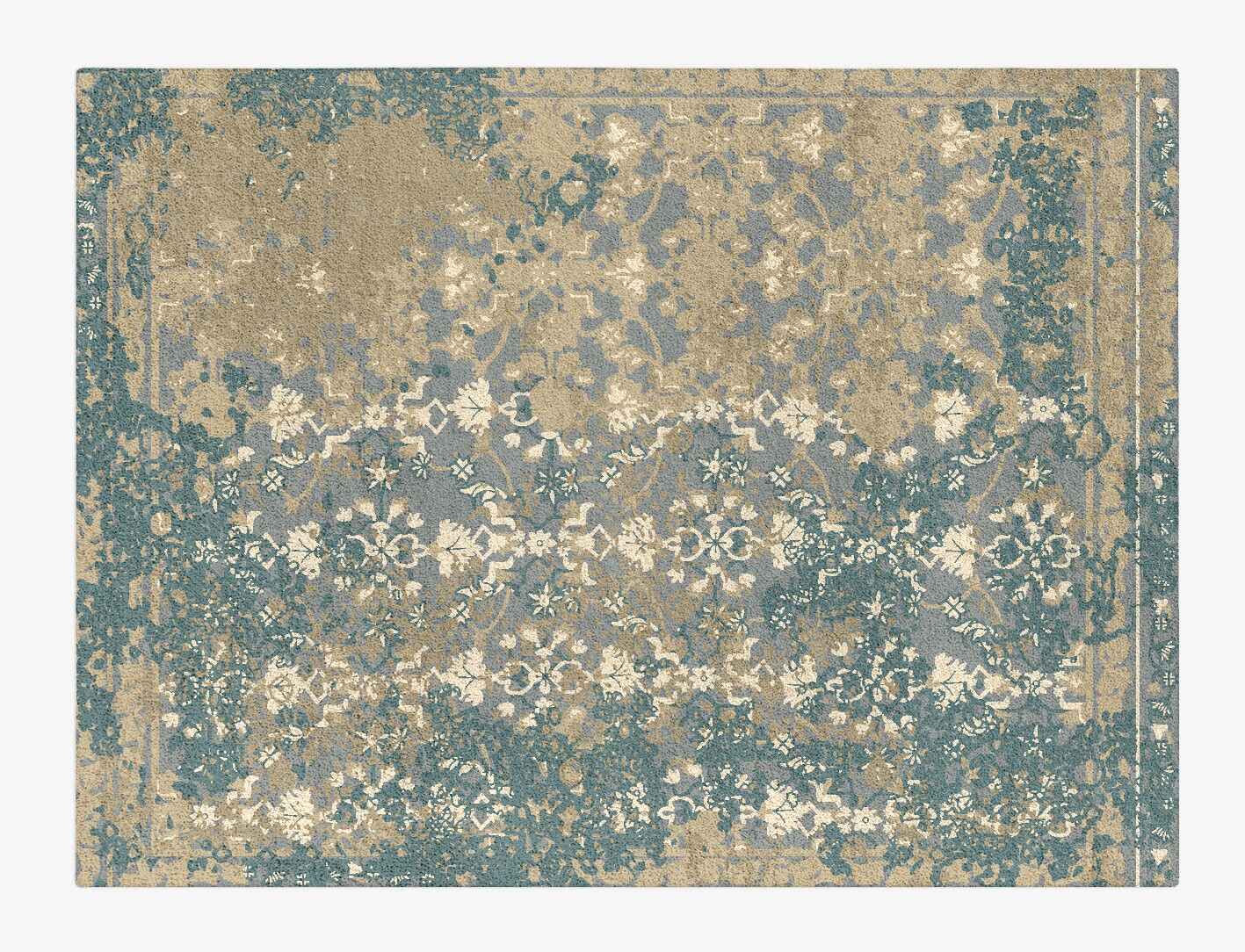 Arad Grey Persian Bagh Rectangle Hand Tufted Pure Wool Custom Rug by Rug Artisan