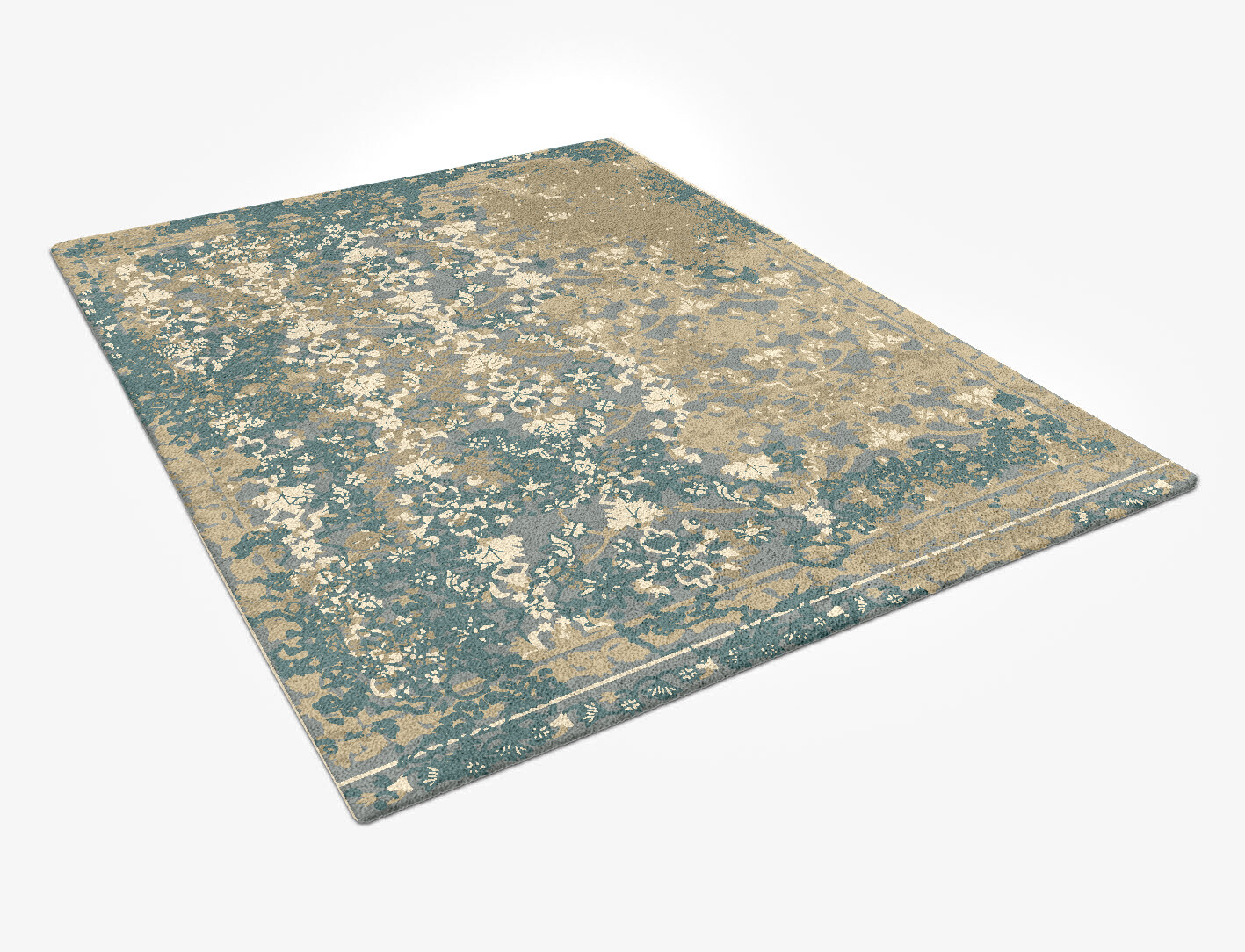 Arad Grey Persian Bagh Rectangle Hand Tufted Pure Wool Custom Rug by Rug Artisan