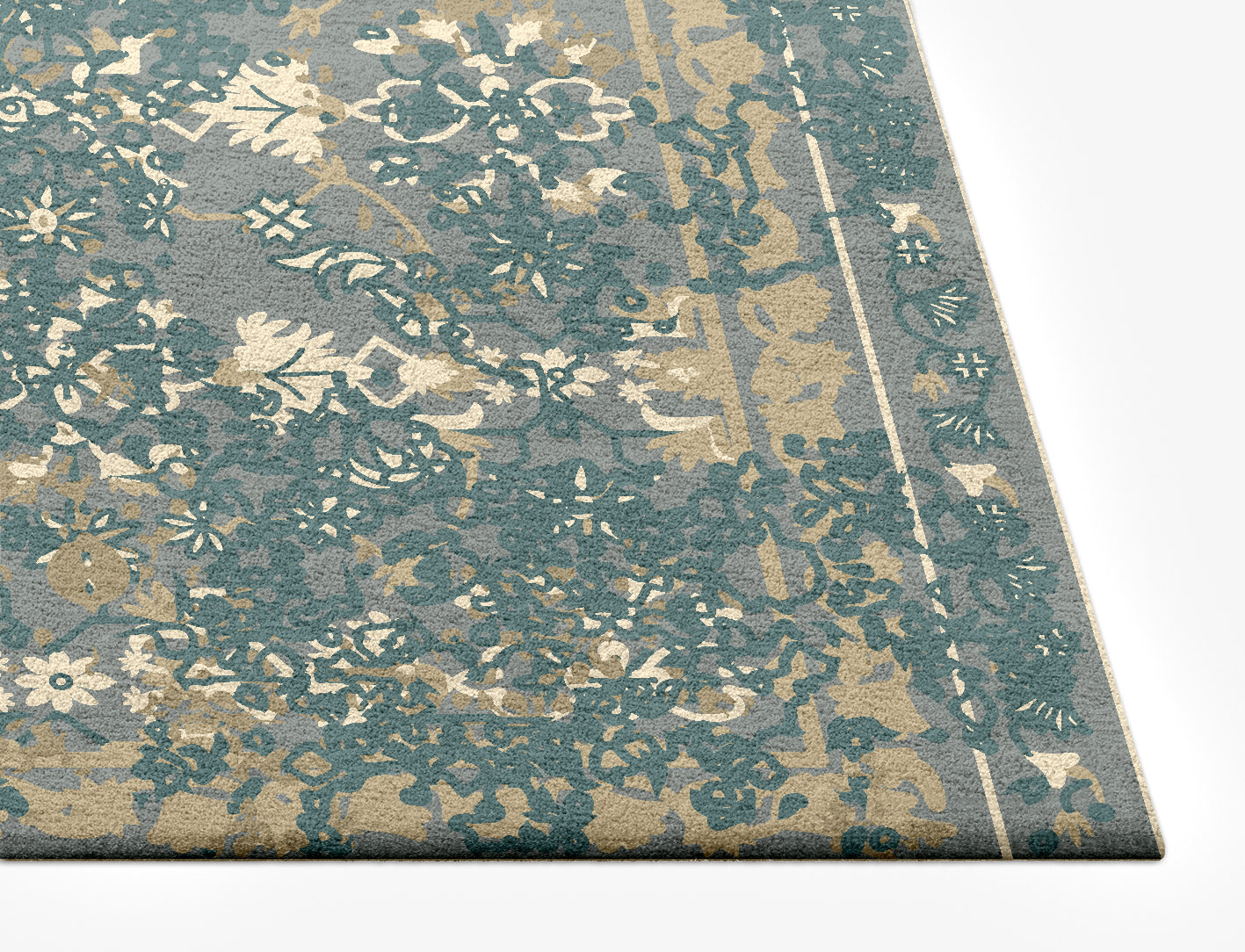 Arad Grey Persian Bagh Rectangle Hand Tufted Pure Wool Custom Rug by Rug Artisan