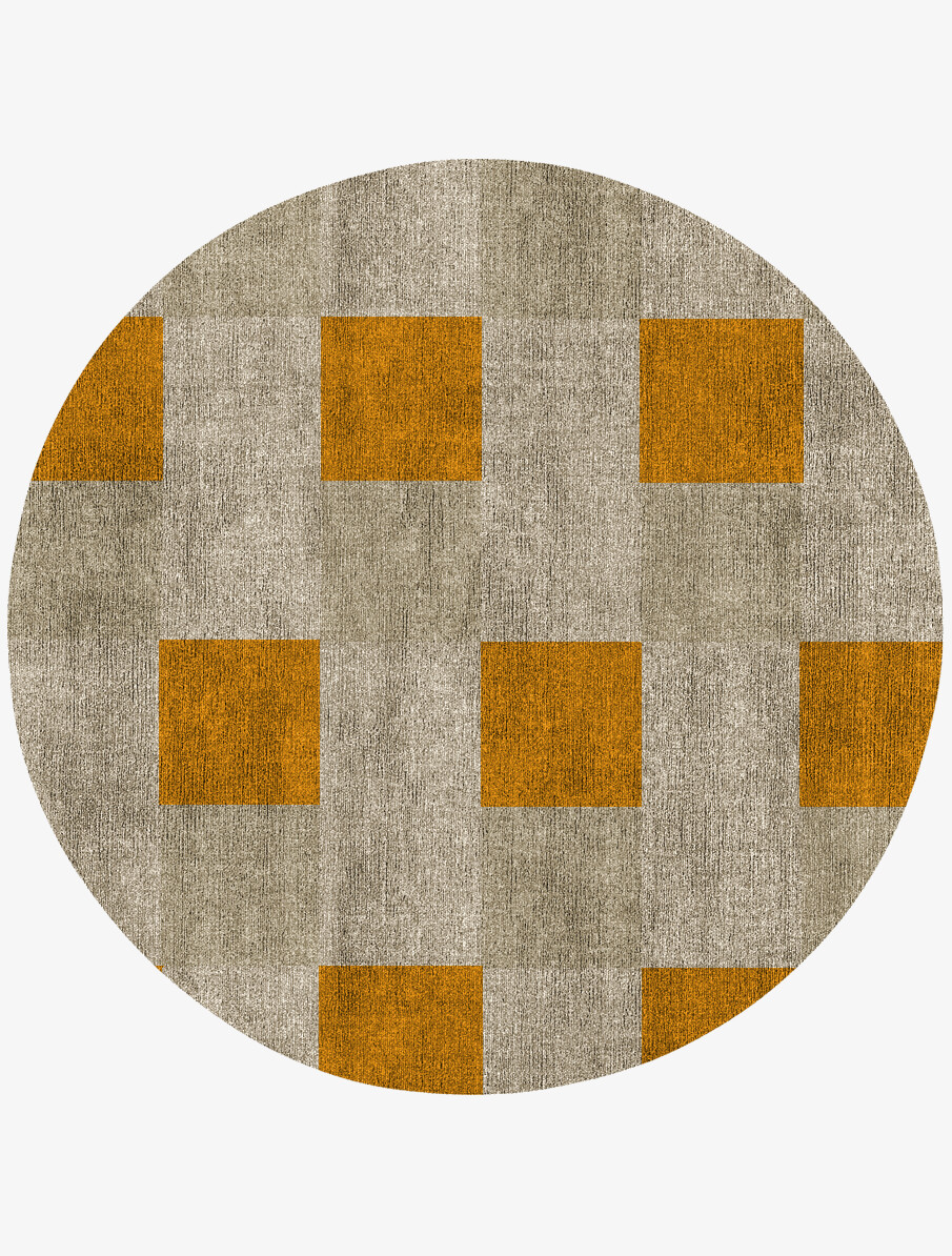 Aralia Geometric Round Flatweave Bamboo Silk Custom Rug by Rug Artisan