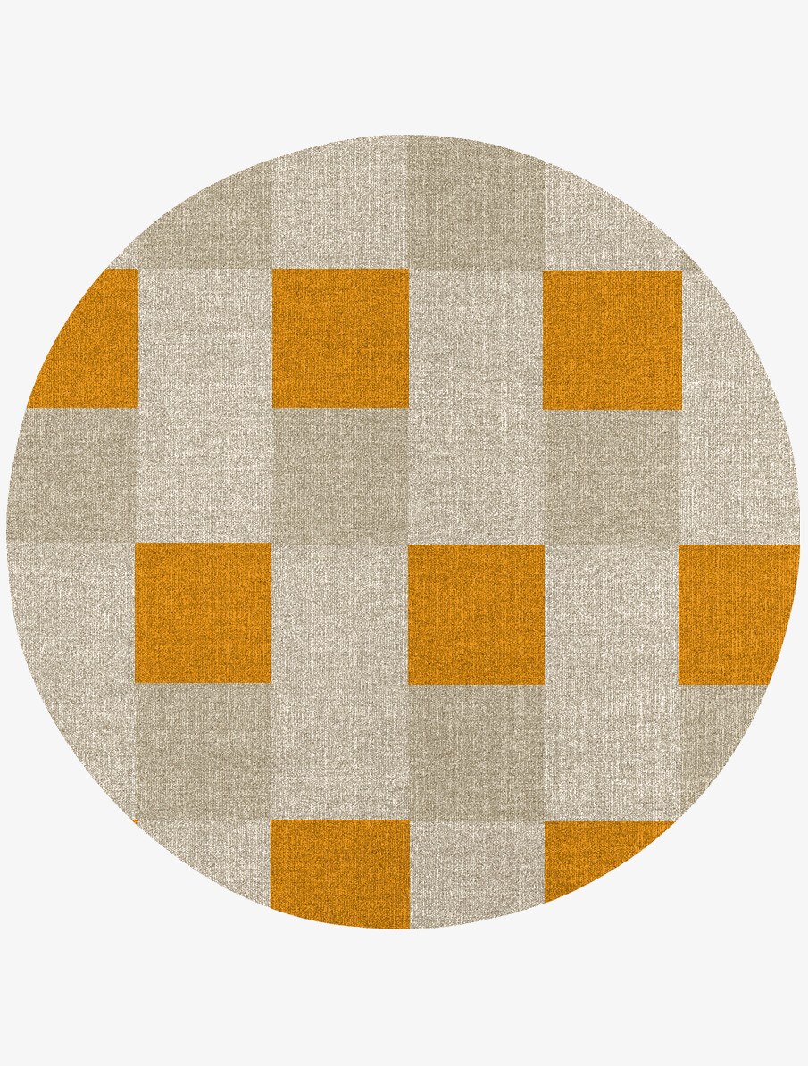 Aralia Geometric Round Flatweave New Zealand Wool Custom Rug by Rug Artisan