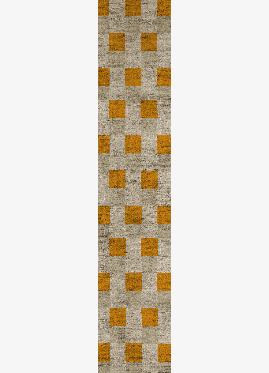 Aralia Geometric Runner Flatweave Bamboo Silk Custom Rug by Rug Artisan