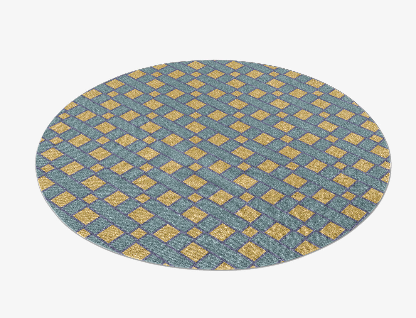 Argyle Geometric Round Flatweave New Zealand Wool Custom Rug by Rug Artisan