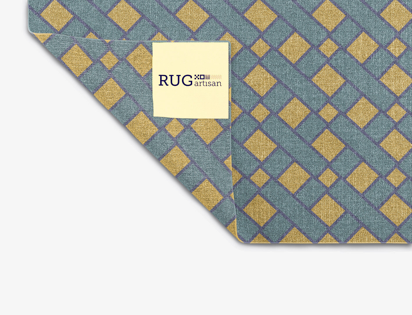Argyle Geometric Square Flatweave New Zealand Wool Custom Rug by Rug Artisan