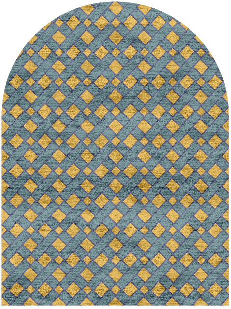 Argyle Geometric Arch Hand Knotted Bamboo Silk Custom Rug by Rug Artisan