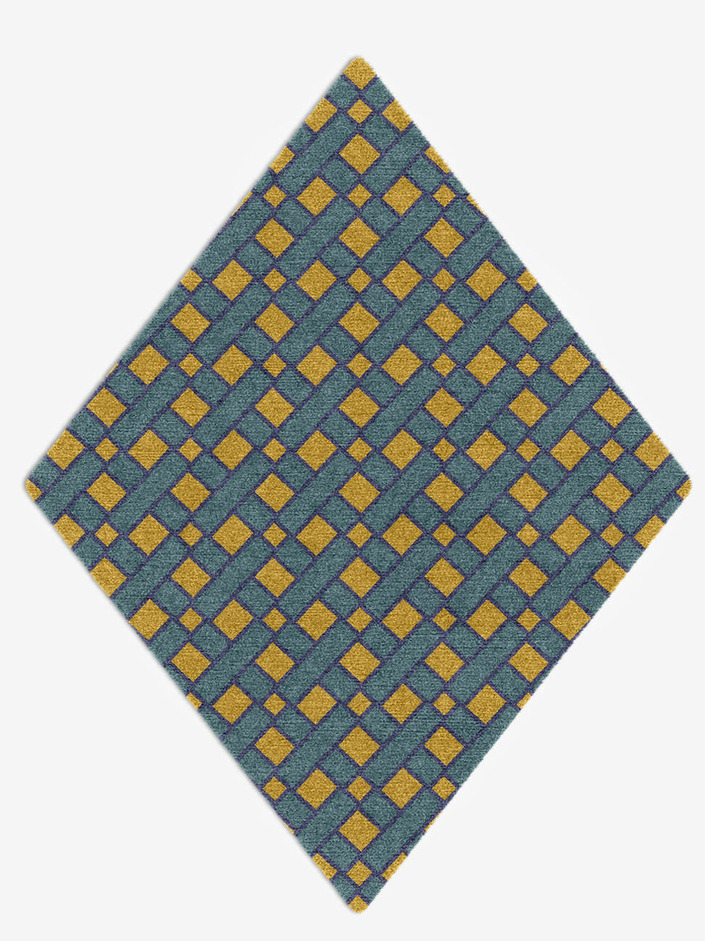 Argyle Geometric Diamond Hand Knotted Tibetan Wool Custom Rug by Rug Artisan