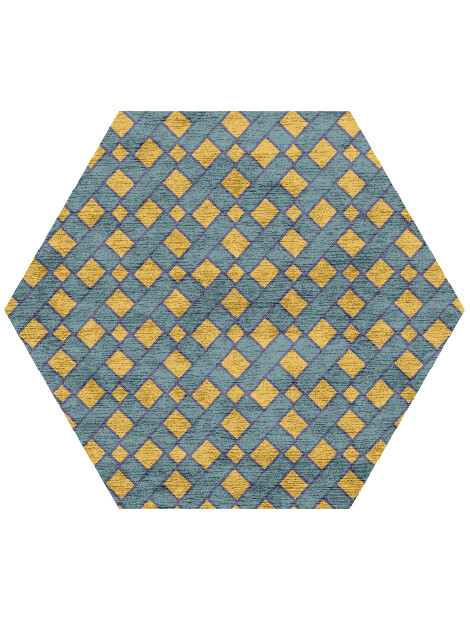 Argyle Geometric Hexagon Hand Knotted Bamboo Silk Custom Rug by Rug Artisan