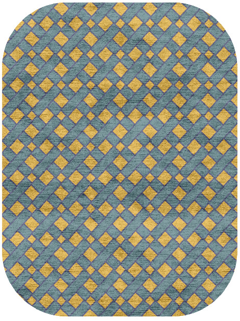 Argyle Geometric Oblong Hand Knotted Bamboo Silk Custom Rug by Rug Artisan