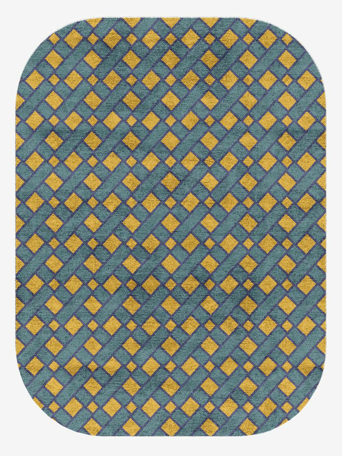 Argyle Geometric Oblong Hand Knotted Bamboo Silk Custom Rug by Rug Artisan