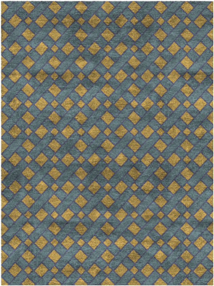 Argyle Geometric Rectangle Hand Knotted Bamboo Silk Custom Rug by Rug Artisan