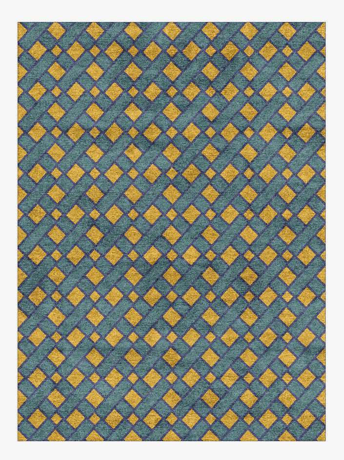 Argyle Geometric Rectangle Hand Knotted Bamboo Silk Custom Rug by Rug Artisan