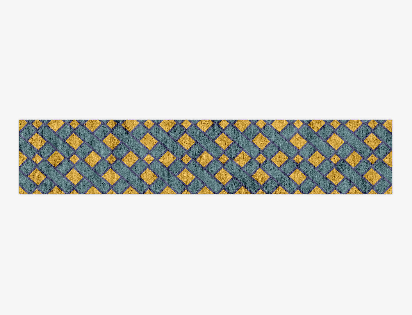 Argyle Geometric Runner Hand Knotted Bamboo Silk Custom Rug by Rug Artisan