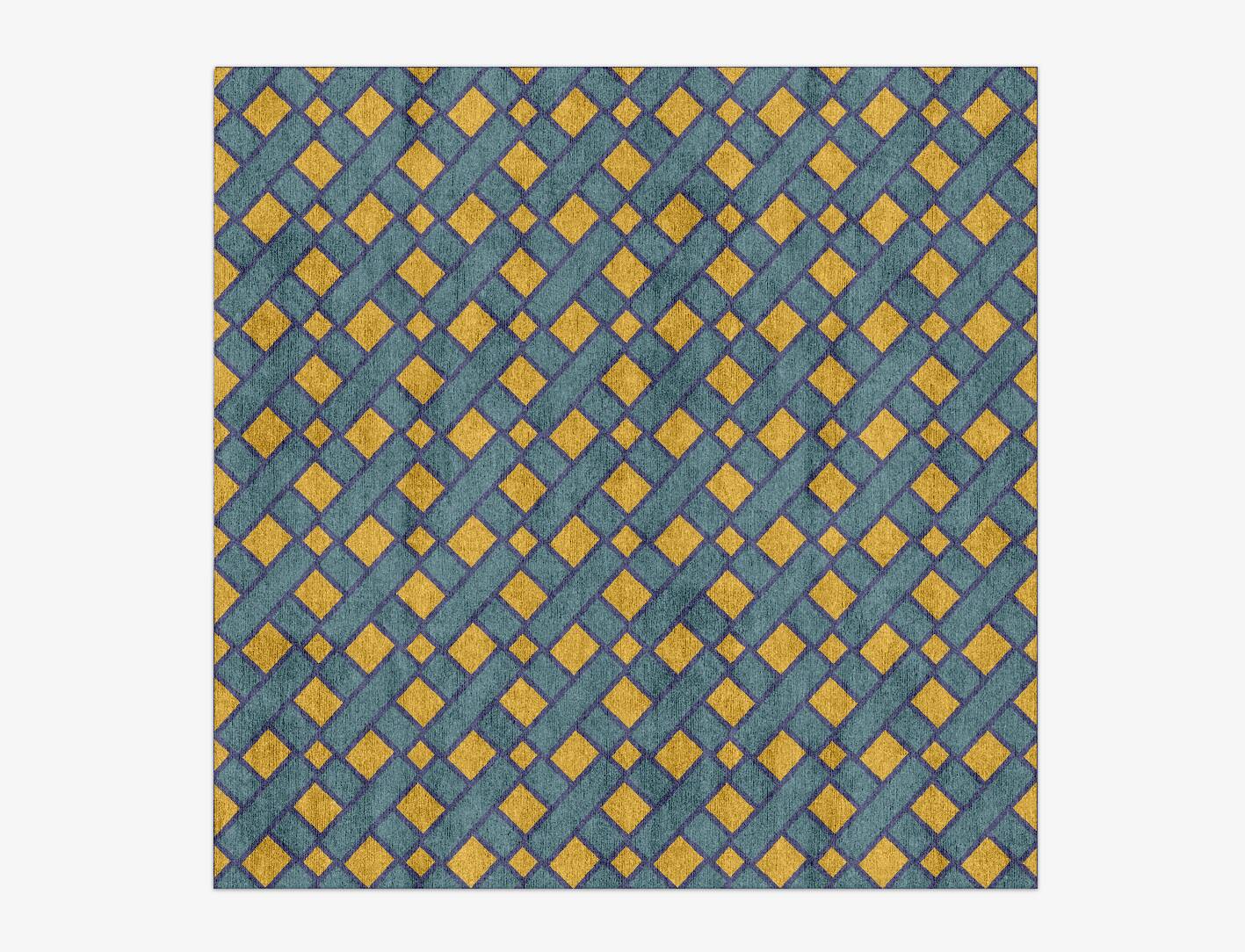 Argyle Geometric Square Hand Knotted Bamboo Silk Custom Rug by Rug Artisan