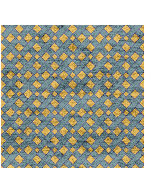 Argyle Geometric Square Hand Knotted Bamboo Silk Custom Rug by Rug Artisan