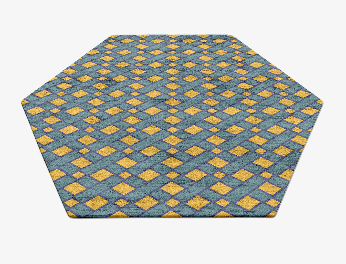 Argyle Geometric Hexagon Hand Tufted Bamboo Silk Custom Rug by Rug Artisan