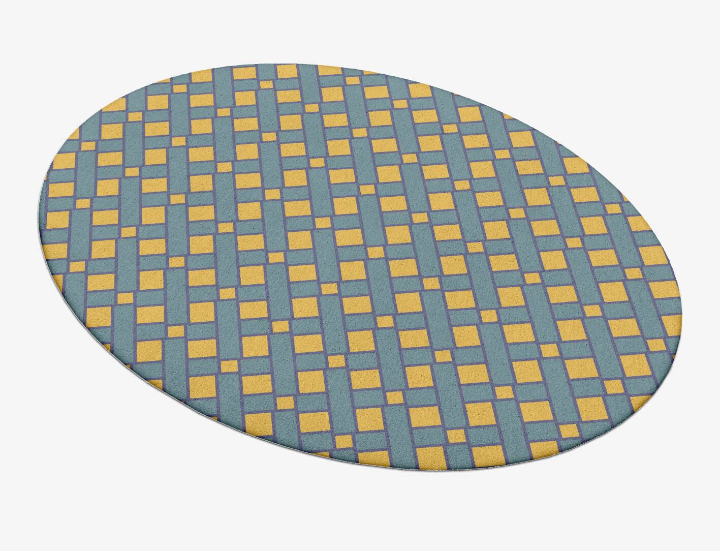 Argyle Geometric Oval Hand Tufted Pure Wool Custom Rug by Rug Artisan