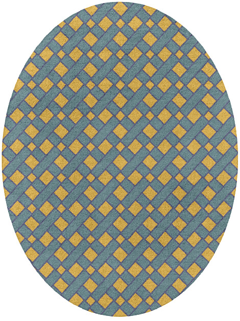 Argyle Geometric Oval Hand Tufted Pure Wool Custom Rug by Rug Artisan