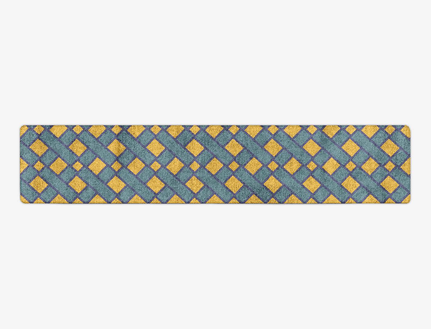 Argyle Geometric Runner Hand Tufted Bamboo Silk Custom Rug by Rug Artisan