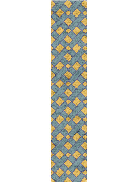 Argyle Geometric Runner Hand Tufted Bamboo Silk Custom Rug by Rug Artisan