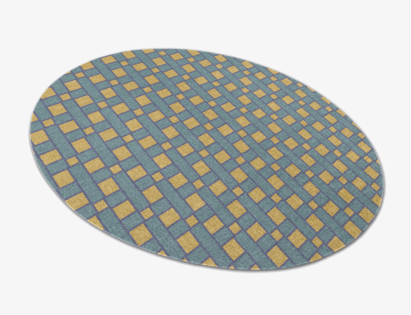 Argyle Geometric Oval Outdoor Recycled Yarn Custom Rug by Rug Artisan