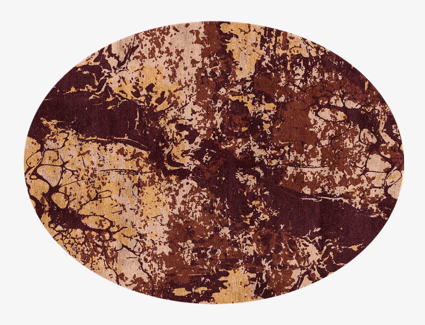 Arid Surface Art Oval Hand Knotted Bamboo Silk Custom Rug by Rug Artisan