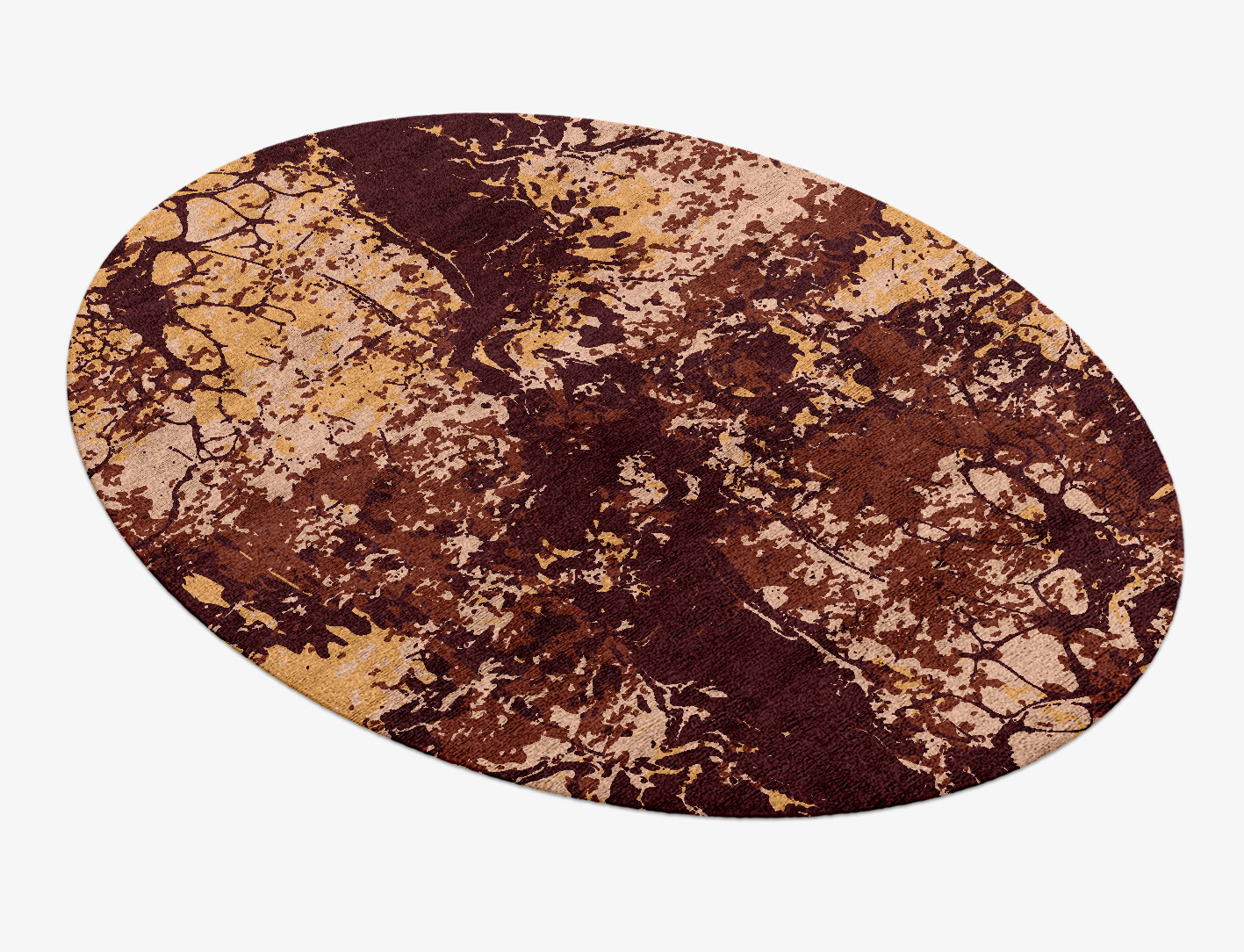 Arid Surface Art Oval Hand Knotted Bamboo Silk Custom Rug by Rug Artisan