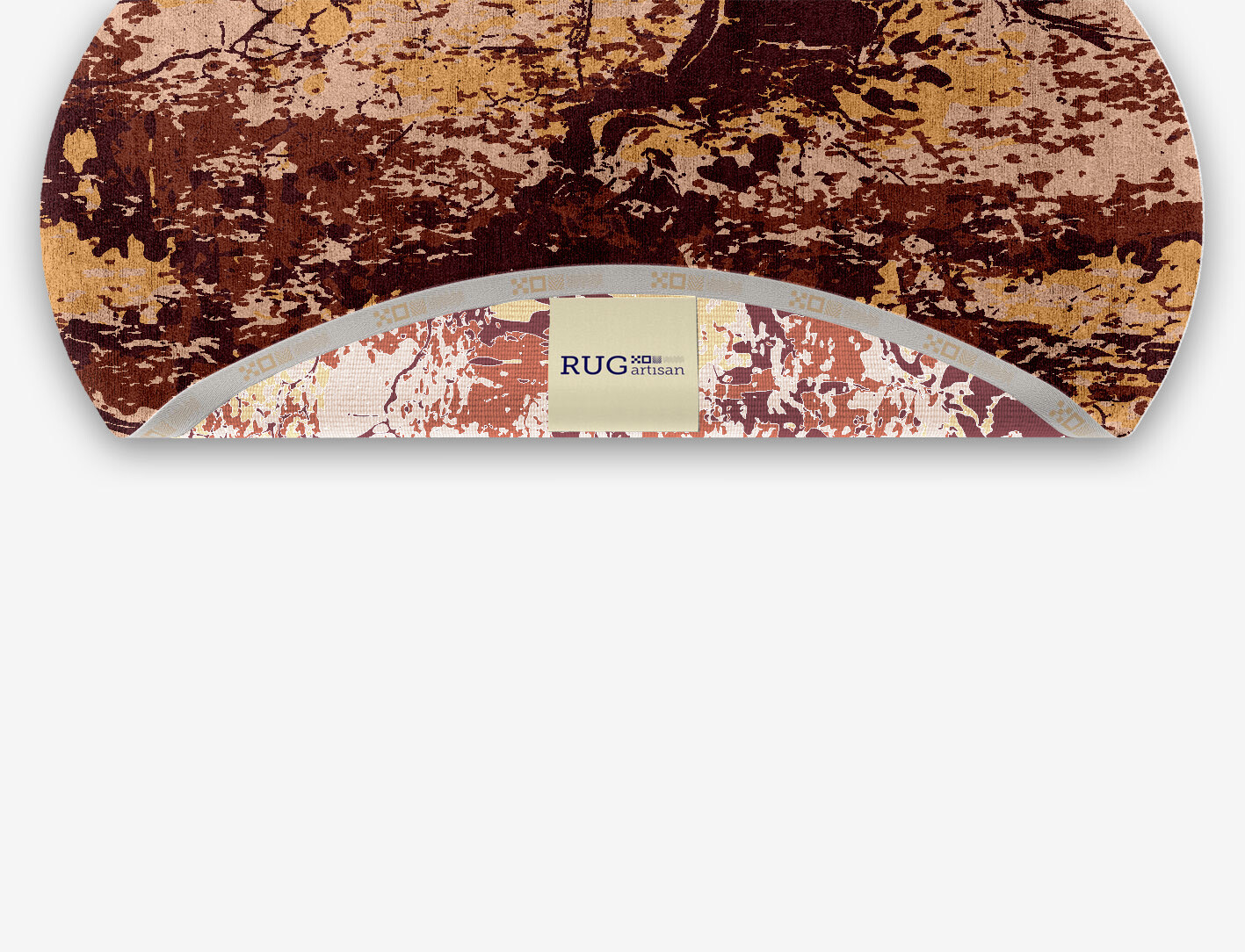 Arid Surface Art Oval Hand Knotted Bamboo Silk Custom Rug by Rug Artisan