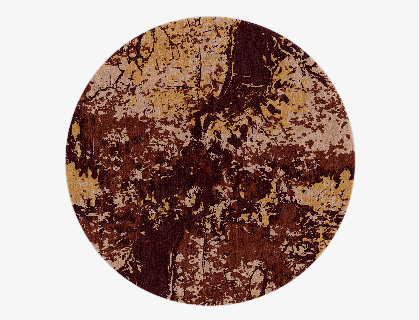 Arid Surface Art Round Hand Knotted Tibetan Wool Custom Rug by Rug Artisan