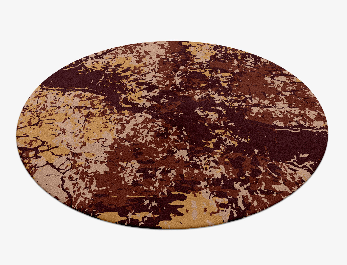 Arid Surface Art Round Hand Knotted Tibetan Wool Custom Rug by Rug Artisan