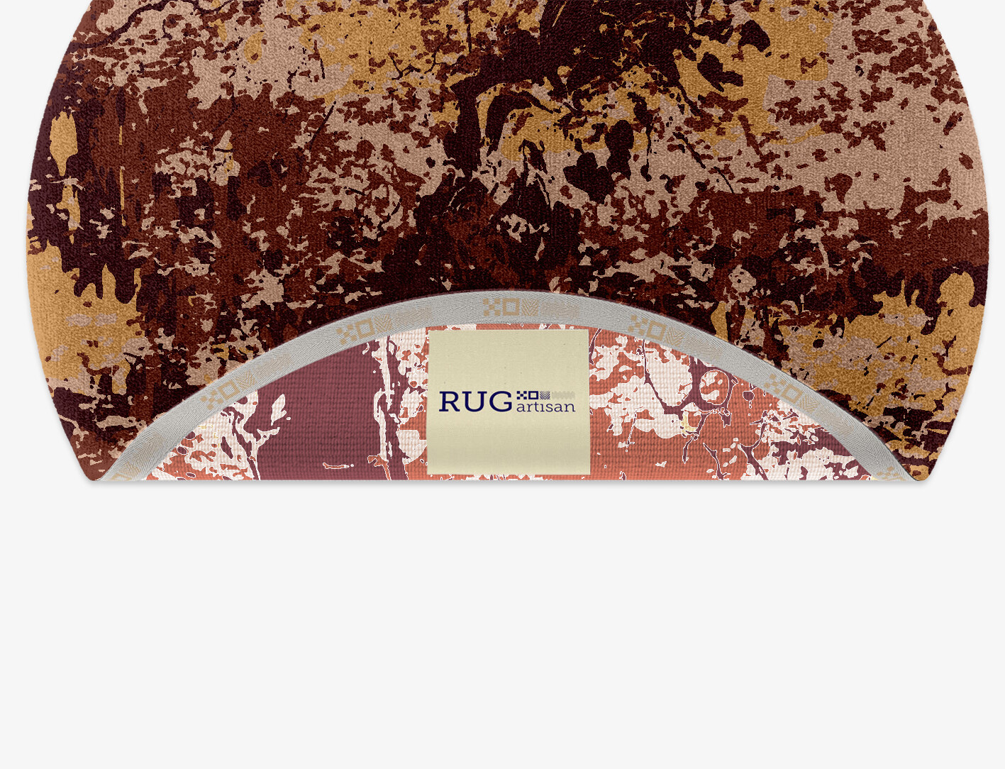 Arid Surface Art Round Hand Knotted Tibetan Wool Custom Rug by Rug Artisan
