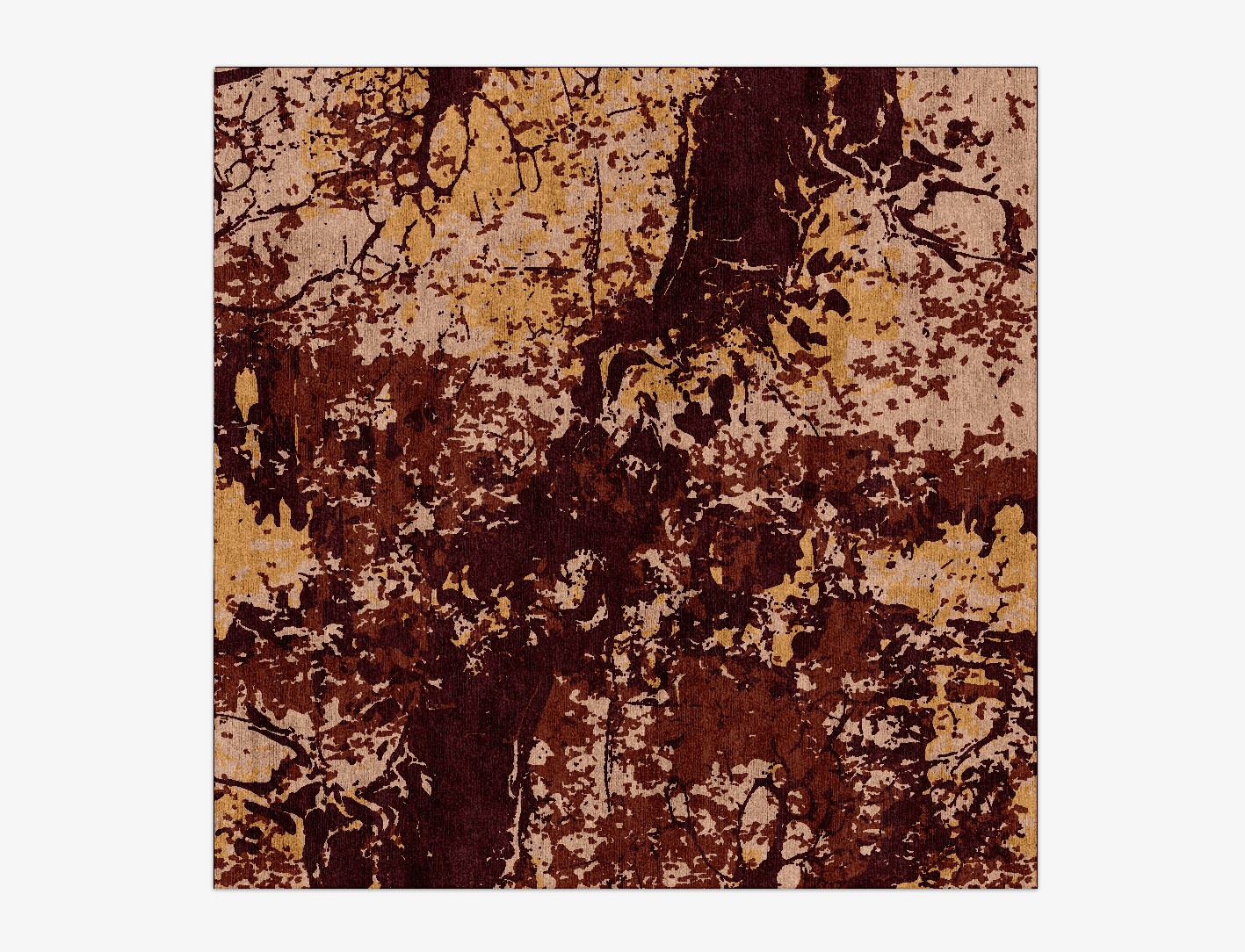 Arid Surface Art Square Hand Knotted Bamboo Silk Custom Rug by Rug Artisan