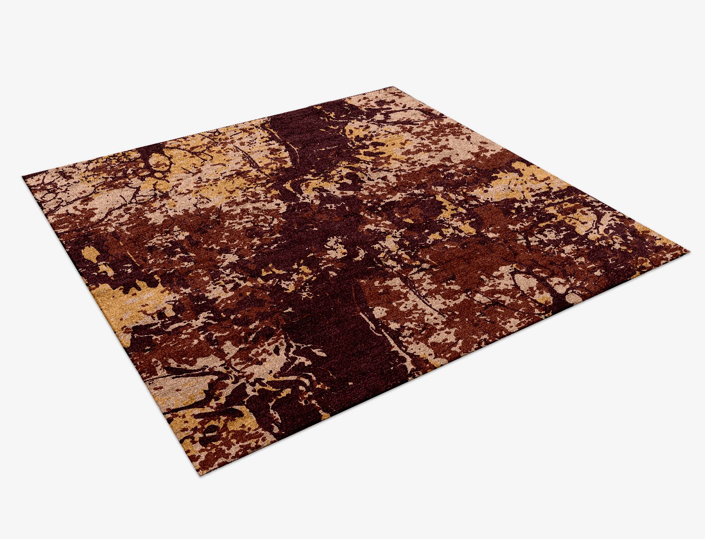 Arid Surface Art Square Hand Knotted Bamboo Silk Custom Rug by Rug Artisan