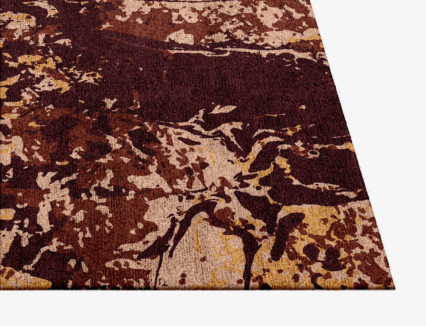 Arid Surface Art Square Hand Knotted Bamboo Silk Custom Rug by Rug Artisan