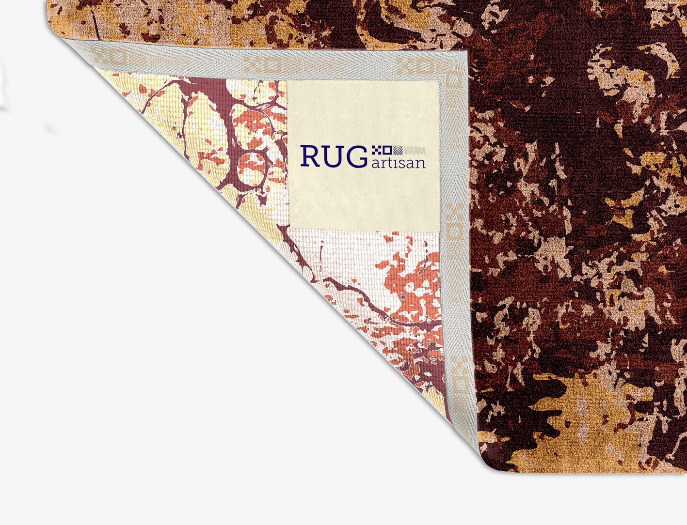 Arid Surface Art Square Hand Knotted Bamboo Silk Custom Rug by Rug Artisan