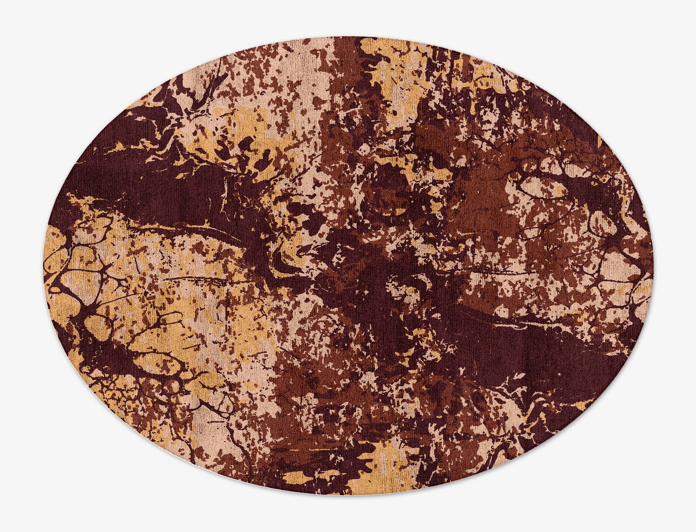 Arid Surface Art Oval Hand Tufted Bamboo Silk Custom Rug by Rug Artisan