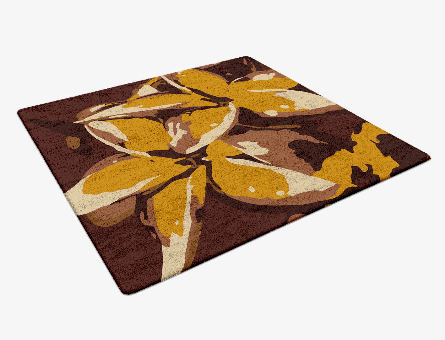 Aristate Floral Square Hand Tufted Bamboo Silk Custom Rug by Rug Artisan