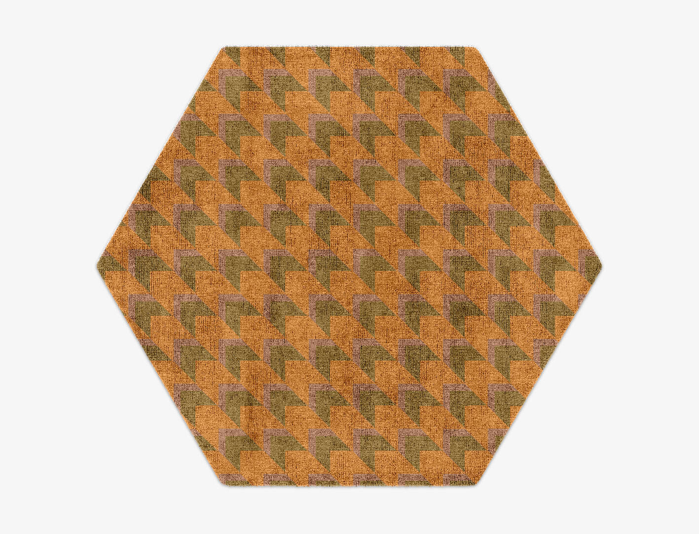 Arrow Modern Geometrics Hexagon Hand Knotted Bamboo Silk Custom Rug by Rug Artisan