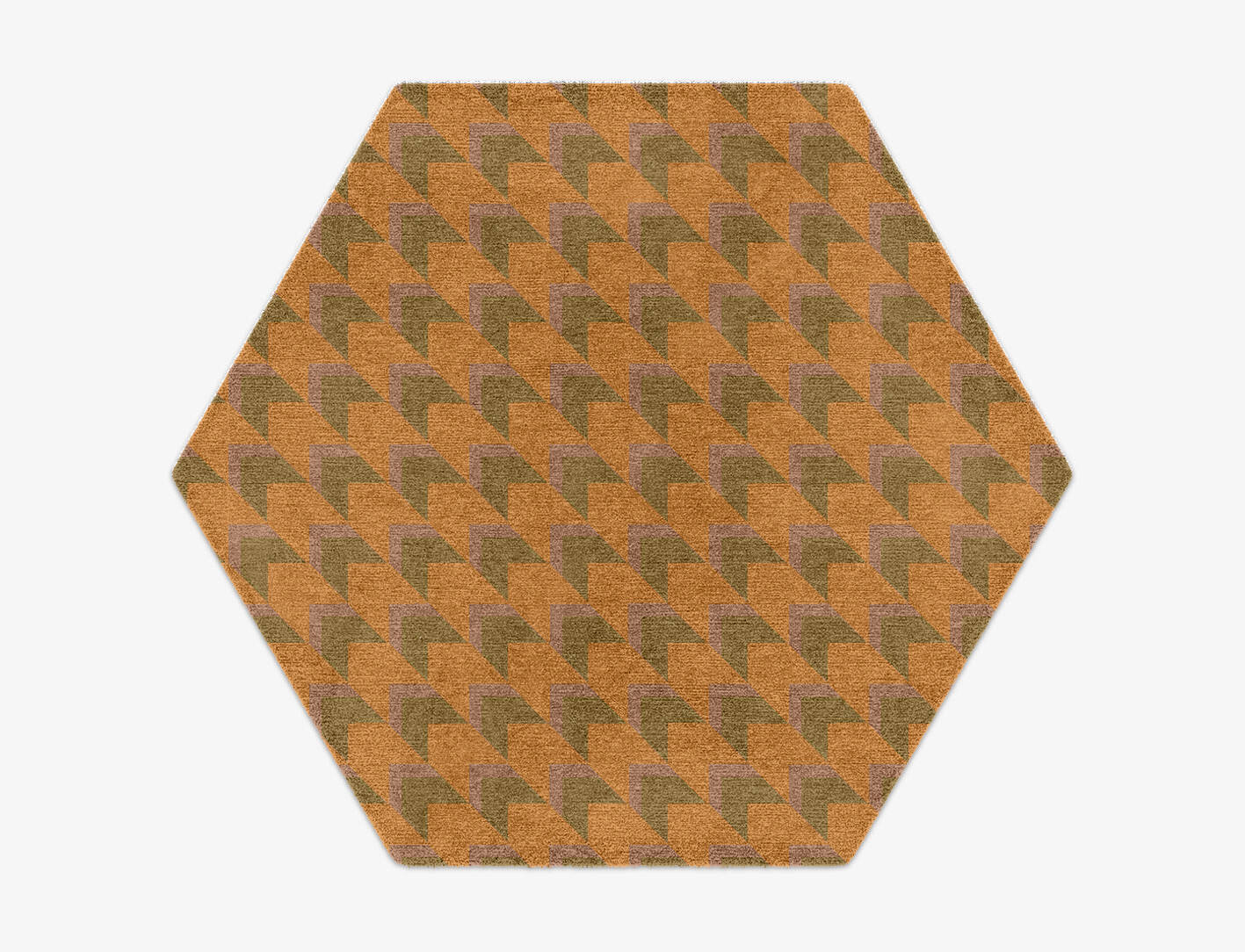 Arrow Modern Geometrics Hexagon Hand Knotted Tibetan Wool Custom Rug by Rug Artisan