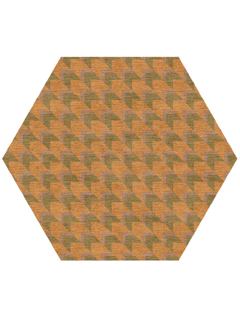 Arrow Modern Geometrics Hexagon Hand Knotted Tibetan Wool Custom Rug by Rug Artisan