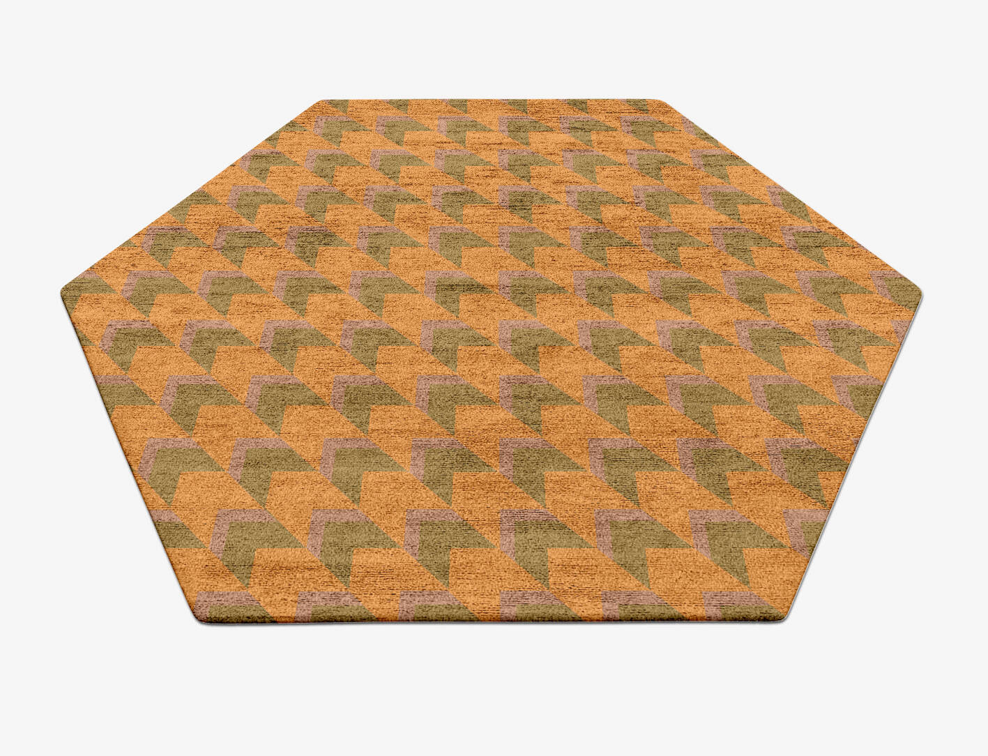 Arrow Modern Geometrics Hexagon Hand Tufted Bamboo Silk Custom Rug by Rug Artisan