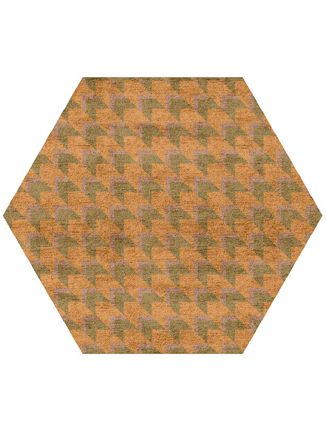 Arrow Modern Geometrics Hexagon Hand Tufted Bamboo Silk Custom Rug by Rug Artisan