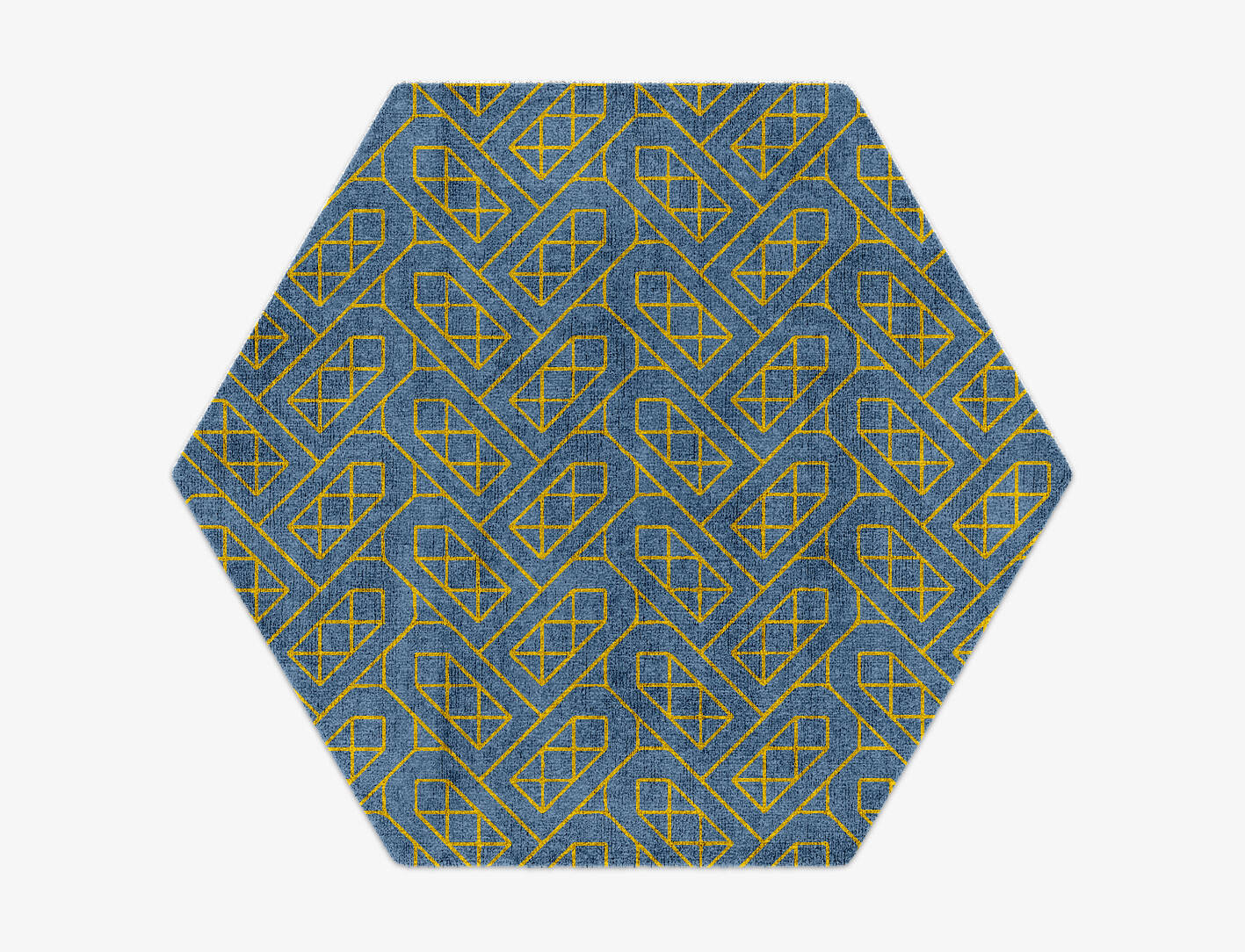Arrowheads Modern Geometrics Hexagon Hand Knotted Bamboo Silk Custom Rug by Rug Artisan