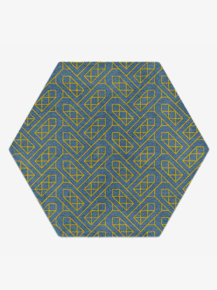 Arrowheads Modern Geometrics Hexagon Hand Knotted Tibetan Wool Custom Rug by Rug Artisan