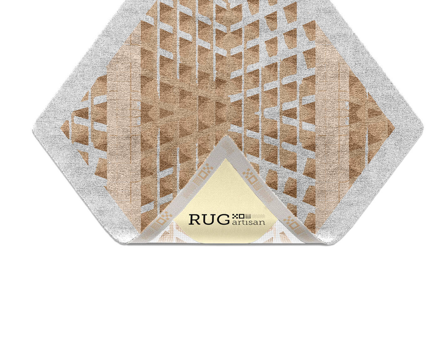 Artua Origami Diamond Hand Knotted Bamboo Silk Custom Rug by Rug Artisan