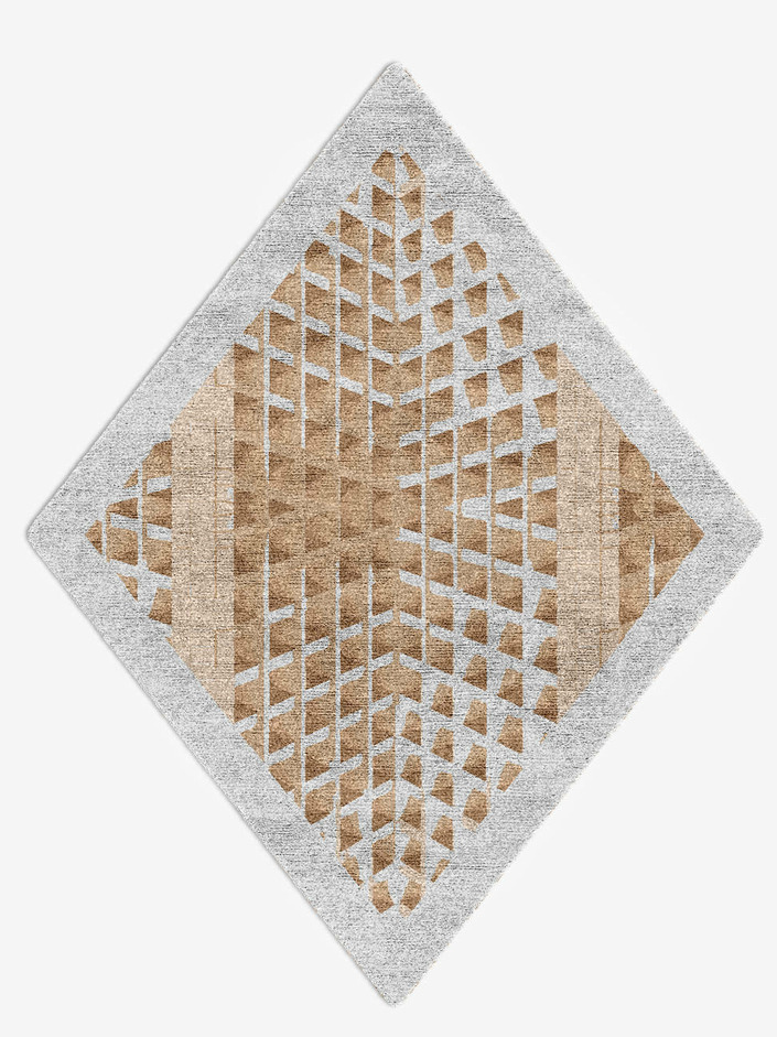 Artua Origami Diamond Hand Knotted Bamboo Silk Custom Rug by Rug Artisan