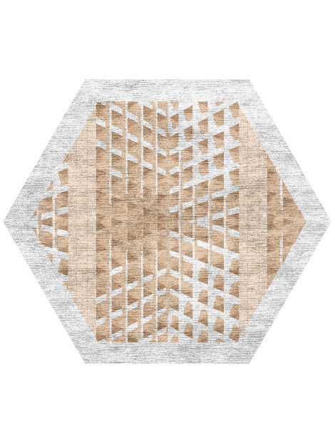 Artua Origami Hexagon Hand Knotted Bamboo Silk Custom Rug by Rug Artisan