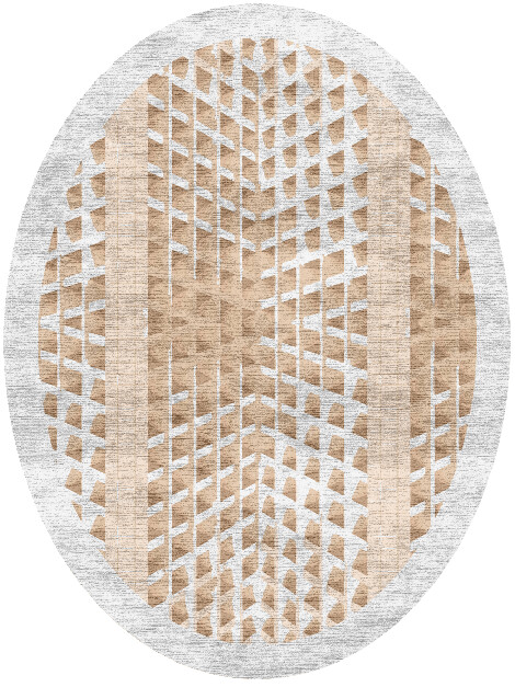 Artua Origami Oval Hand Knotted Bamboo Silk Custom Rug by Rug Artisan