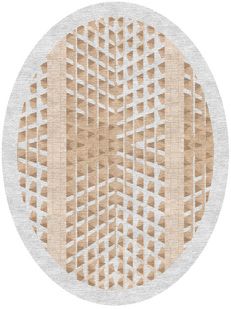 Artua Origami Oval Hand Knotted Tibetan Wool Custom Rug by Rug Artisan